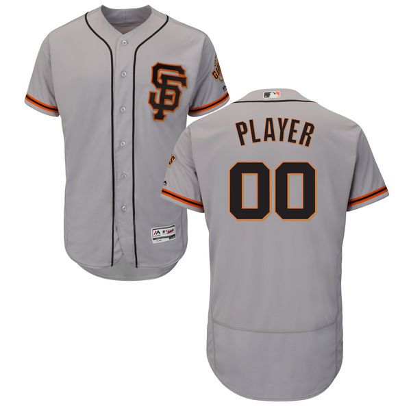 Men San Francisco Giants Majestic Alternate Gray Flex Base Authentic Collection Custom MLB Jersey